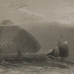 An 1840 engraving by J. T. Whitmore after a painting by William Bartlett , entitled "Ailsa Craig" .