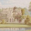 antique colour print a chromolithograph from 1880 of  Guy's Cliffe in Warwickshire.
