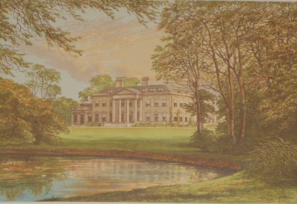 An antique colour print a chromolithograph from 1880 of  Broadlands in Hampshire.