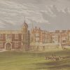 Antique colour print a chromolithograph from 1880 of  Charlecote  in Warwickshire