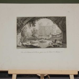 An aquatint from 1817 by the famous Austrian engraver Benedict Piringer, titled, Vue du Chateau de Clisson, pris sous le Pont St Antoine.