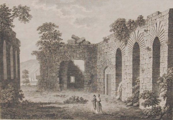 1797 Antique Print a copper plate engraving of O'Rourks Hall, County Leitrim, Ireland.