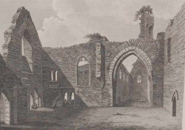 1797 Antique Print a copper plate engraving of Strade Abbey County Mayo, Ireland.