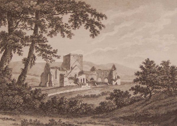 1797 Antique Print a copper plate engraving of Black or Whare Abbey County Tipperary, Ireland. 