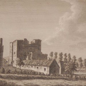 1797 Antique Print a copper plate engraving of Torfeekan Castle, County Louth, Ireland.