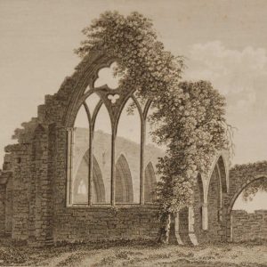1797 Antique Print a copper plate engraving of Dermots Abbey, County Kildare, Ireland, called PL2 in the print for plate 2.