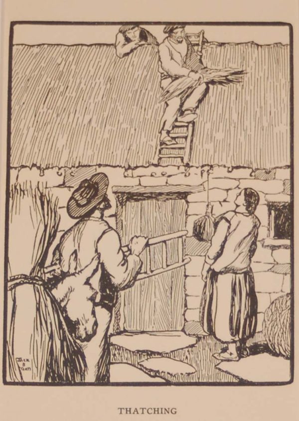 Jack B Yeats Thatching a print after Jack B Yeats from 1907 published by Maunsel and Company in Dublin.