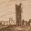1797 antique print a copper plate engraving of Slanes College in County Meath, Ireland.