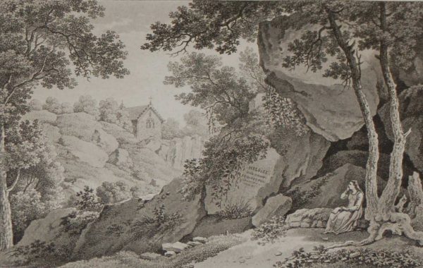 Aquatint from 1817 by the famous Austrian engraver Benedict Piringer, titled, Vue de la Grotte d'Heloise, dans le Bois de la Garenne á Clisson