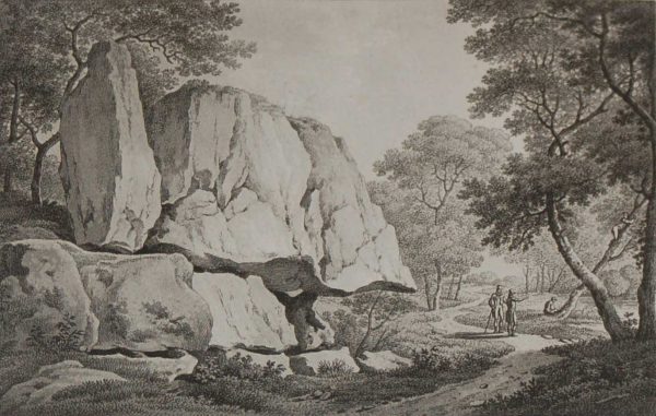 Aquatint from 1817 by the famous Austrian engraver Benedict Piringer, titled, Vue d'un Rocher de Granit, dans le Bois de la Garenne á Clisson