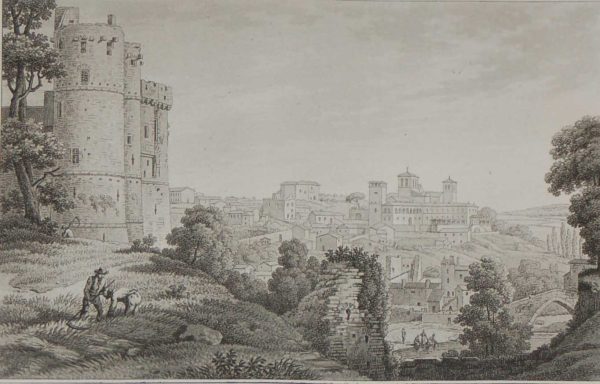 1817 Aquatint Vue de Clisson et de la maison Valentin