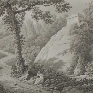 Aquatint from 1817 by the famous Austrian engraver Benedict Piringer, titled, Vue d'un Tombeau, dans le Bois de la Garenne á Clisson