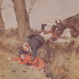 Vintage 1935 colour print by G D Armour ( George Denholm Armour 1864 to 1949), the print is titled Plate I- Shakespeare for the hunting field