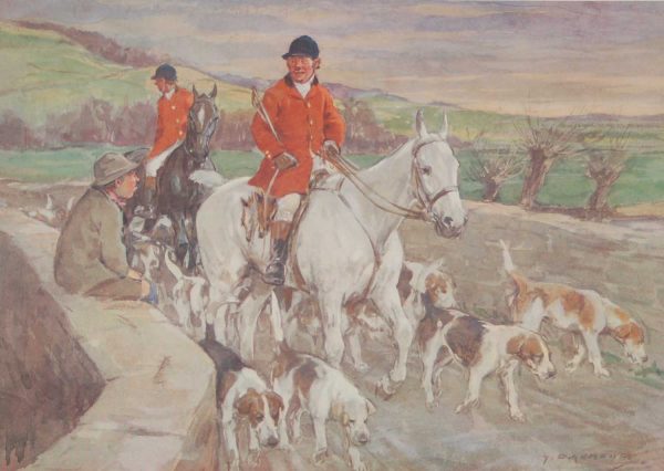 Vintage 1935 colour print by G D Armour ( George Denholm Armour 1864 to 1949), the print is titled Plate VI- Points of View