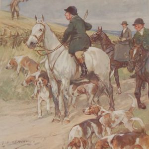Vintage 1935 colour print by G D Armour ( George Denholm Armour 1864 to 1949), the print is titled Plate V- Proverbs Revised