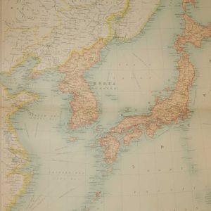 Large vintage world map from 1922 of the Japenses Empire.