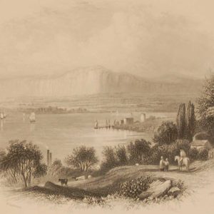1850 antique print a steel engraving of Lough Foyle in County Derry. The print was engraved by J Hinchcliffe and is after a drawing by H Gastineau. 