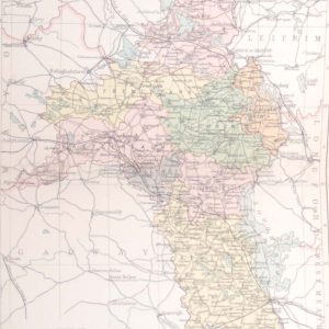 Antique colour map of the County of Roscommon, printed in 1881.