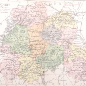 1881 Antique Colour Map of The County of Laois