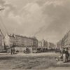 Antique print from 1832 of High Street Belfast, County Antrim, Ireland.  The print was engraved by J Davis and is after a drawing by T M Baynes.