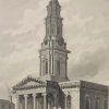 Antique print from 1832 of St George's Church in Dublin, Ireland.  The print was engraved by Henry Winkles and is after a drawing by William Bartlett.