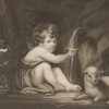 The Infant Saint, antique print, Victorian, an engraving from circa 1880 after the original painting by Sir Joshua Reynolds.
