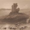1841 Antique Steel engraving of the ruins of Kilcoman Castle in County Cork Ireland . The print was engraved by John Cousen and is after a drawing by William Bartlett.