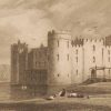 Sherbourn Castle Oxfordshire, antique print, an engraving from the late Georgian period. The original drawing by J P Neale and engraving by W Radclyffe.