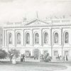 Antique print from 1832 of the College of Surgeons, Dublin, Ireland. The print was engraved by W Woolnoth and is after a drawing by William Bartlett.