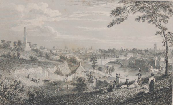 Dublin From The Phoenix Park 1832 Antique Print. The print was engraved by Edward Goodall and is after a drawing by George Pertrie.