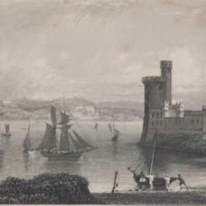 Antique print from 1832 of Blackrock Castle Cork from the River Lee.  The print was engraved by Mottram and is after a drawing by William Bartlett.