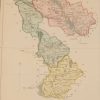 Antique colour Map of Fermanagh, Leitrim & Longford, the map was engraved by A Adlard and published by Hall and Virtue in London.