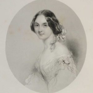 Lucy Bertram, antique print, Victorian, an engraving from circa 1880 after the original painting by John Hayter.