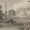 Antique print from 1832 of the Custom House Limerick . The print was engraved by E H Proctor and is after a drawing by William Bartlett.