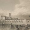 Antique print from 1832 of Thomond Gate Limerick . The print was engraved by E H Proctor and is after a drawing by William Bartlett.