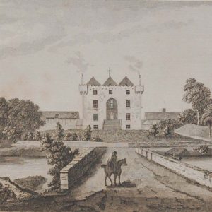 1797 antique print a copper plate engraving of Donamon Castle, County Roscommon, Ireland.