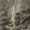 Antique print from 1832 of Powerscourt Waterfall County Wicklow. The print was engraved by H Wallis and is after a drawing by B Kirchoffer RHA.