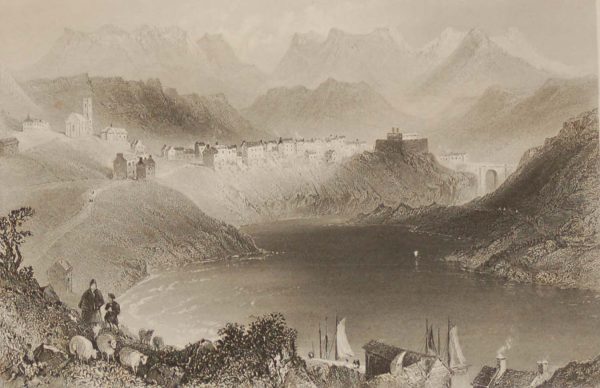 Antique prints from the 1840's of Clifden and Clifden Castle, Connemara, Galway.