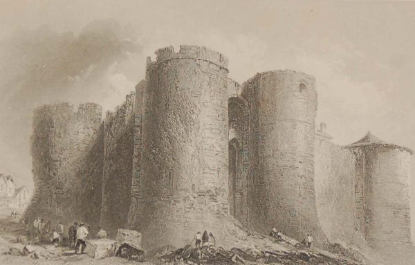Antique prints from the 1840's of Limerick, Castle of Limerick and Carrigogunnel Castle.