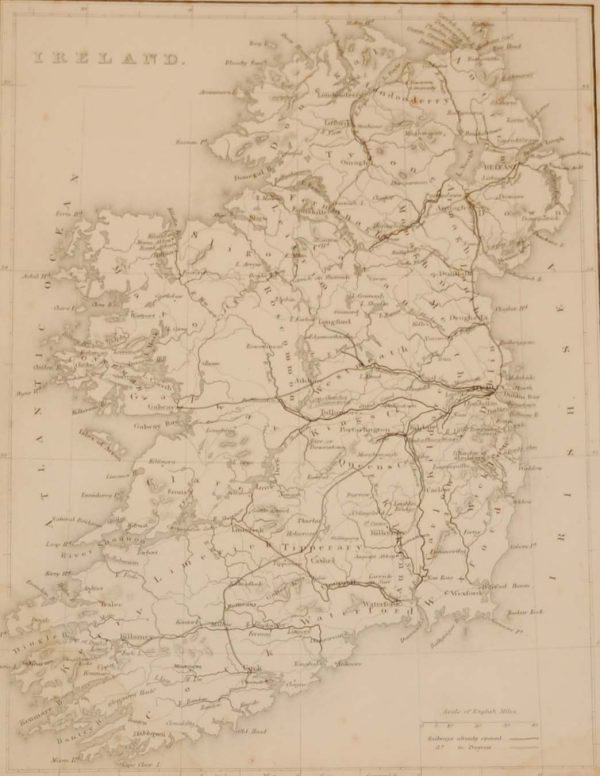 Antique map of Ireland by the well known geographer William Hughes from the 1840's.