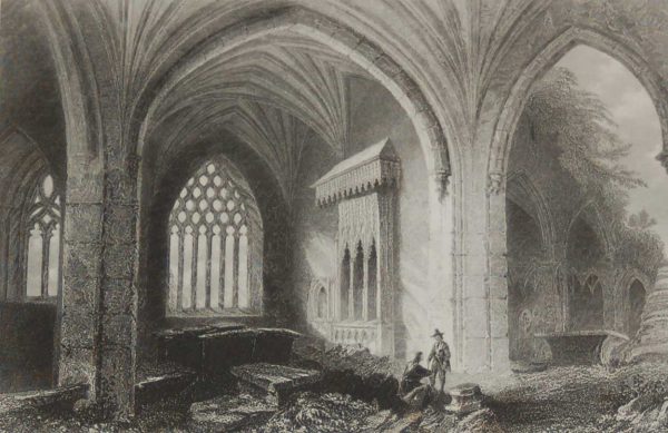 Antique prints from the 1840's of Holycross Abbey and it's interior in County Tipperary.
