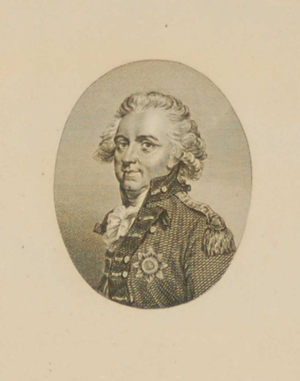 Antique Georgian engraving of Sir Henry Clinton. He was made the British Commander in Chief during the American War for Independence. 