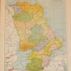 Antique map of County Antrim. The map breaks the county down into it’s historical baronies including Massereene, Belfast, Carrickfergus, Gleanarm, Antrim, Toome, Kilconway, Dunluce, Cary.