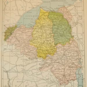Antique map 1902 of County Derry/Londonderry. The map breaks the county down into it’s historical baronies.