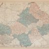 Antique map from 1902 of County Westmeath. The map breaks the county down into it’s historical baronies.