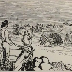 Jack B Yeats Gathering Seaweed 1912 antique print