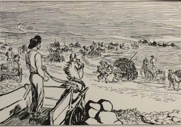 Jack B Yeats Gathering Seaweed 1912 antique print