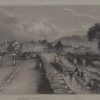 Antique print from 1832 of Newry County Down from Trevor Hill. The print was engraved by Percy Heath and is after a drawing by T M Raynes.