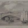 Antique print from 1832 of The Kings Bridge Dublin West View. The print was engraved by T Higham and is after a drawing by George Petrie.
