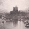 Antique print from 1878 titled Norham Castle. After the painting by JMW Turner and engraved by W Chapman.